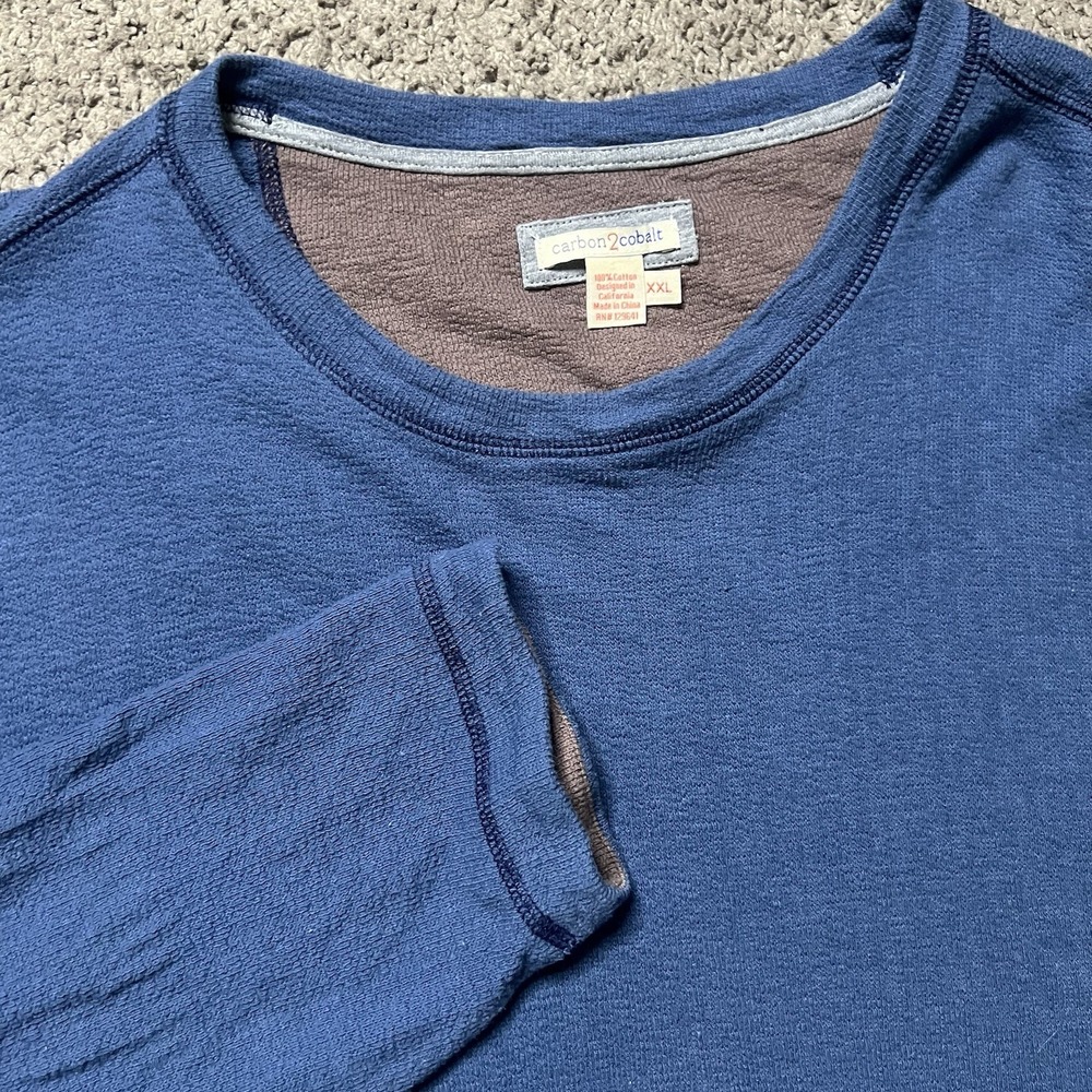 Carbon2Cobalt‎ Sweatshirt Mens 2XL Blue Crewneck Pullover 100% Cotton